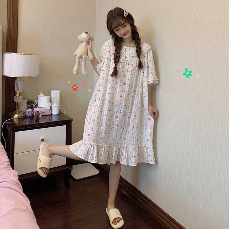 フローラルサマー薄手スタイル 大人ガーリー スウィート キュート カジュアル 夏物 花柄 萌量不足46414976635