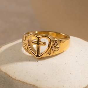 Cross Heart Ring