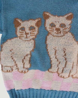 【古着】3匹の子猫のクルーネックニット
