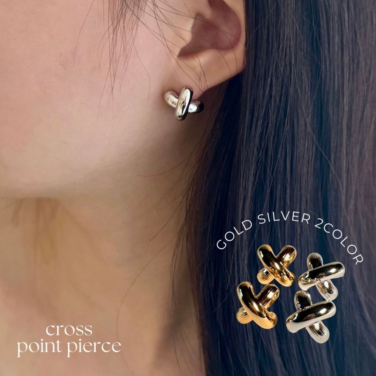 cross curve hoop pierce【 2color 】No.P148 | o n e m a r k e t
