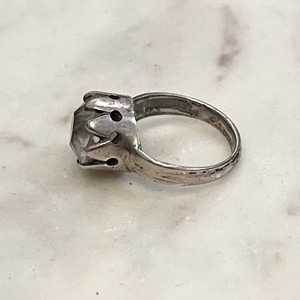 vintage silver big glass ring
