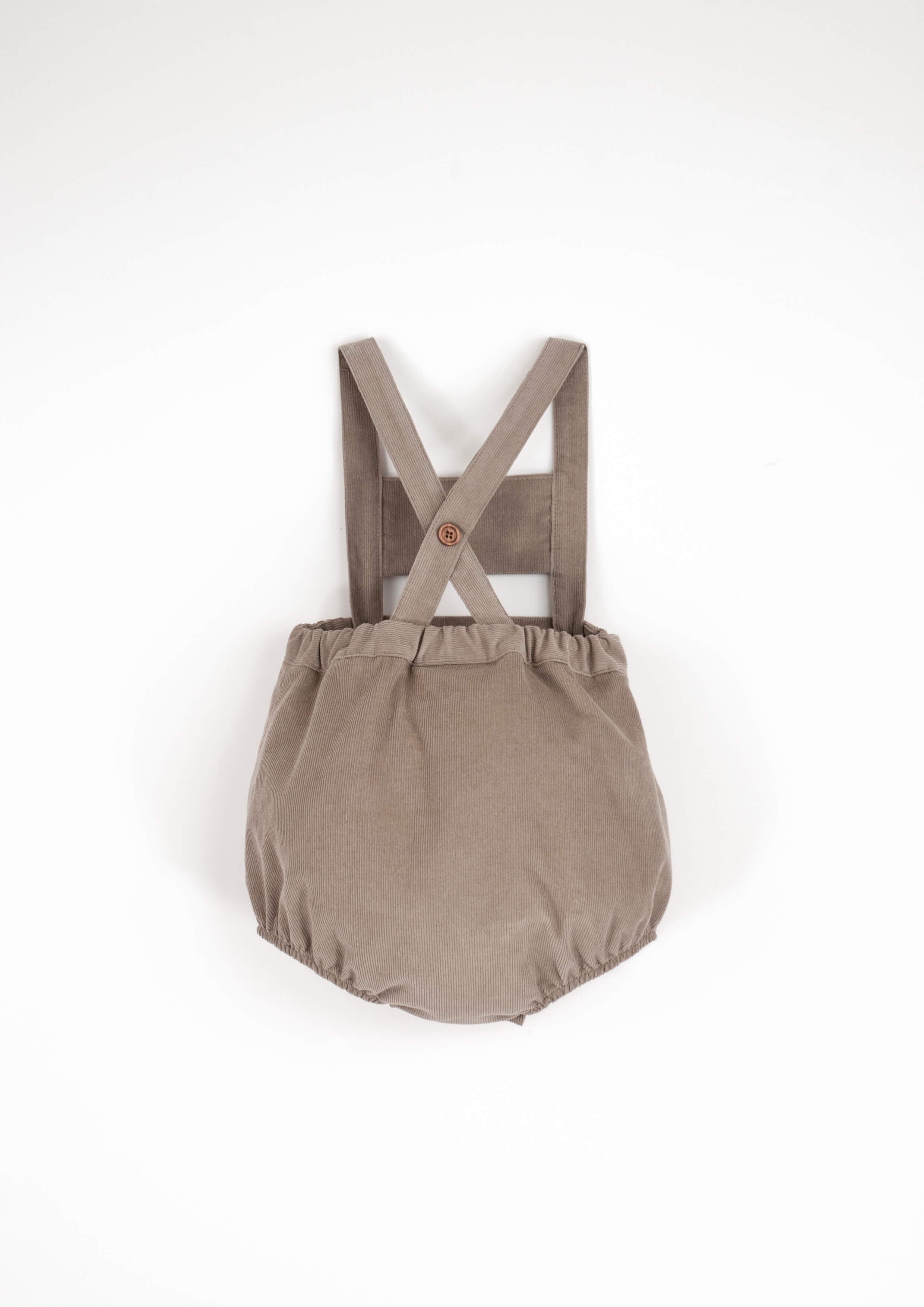 Popelin/Taupe corduroy romper suit with bib-Mod.5.2 | こども