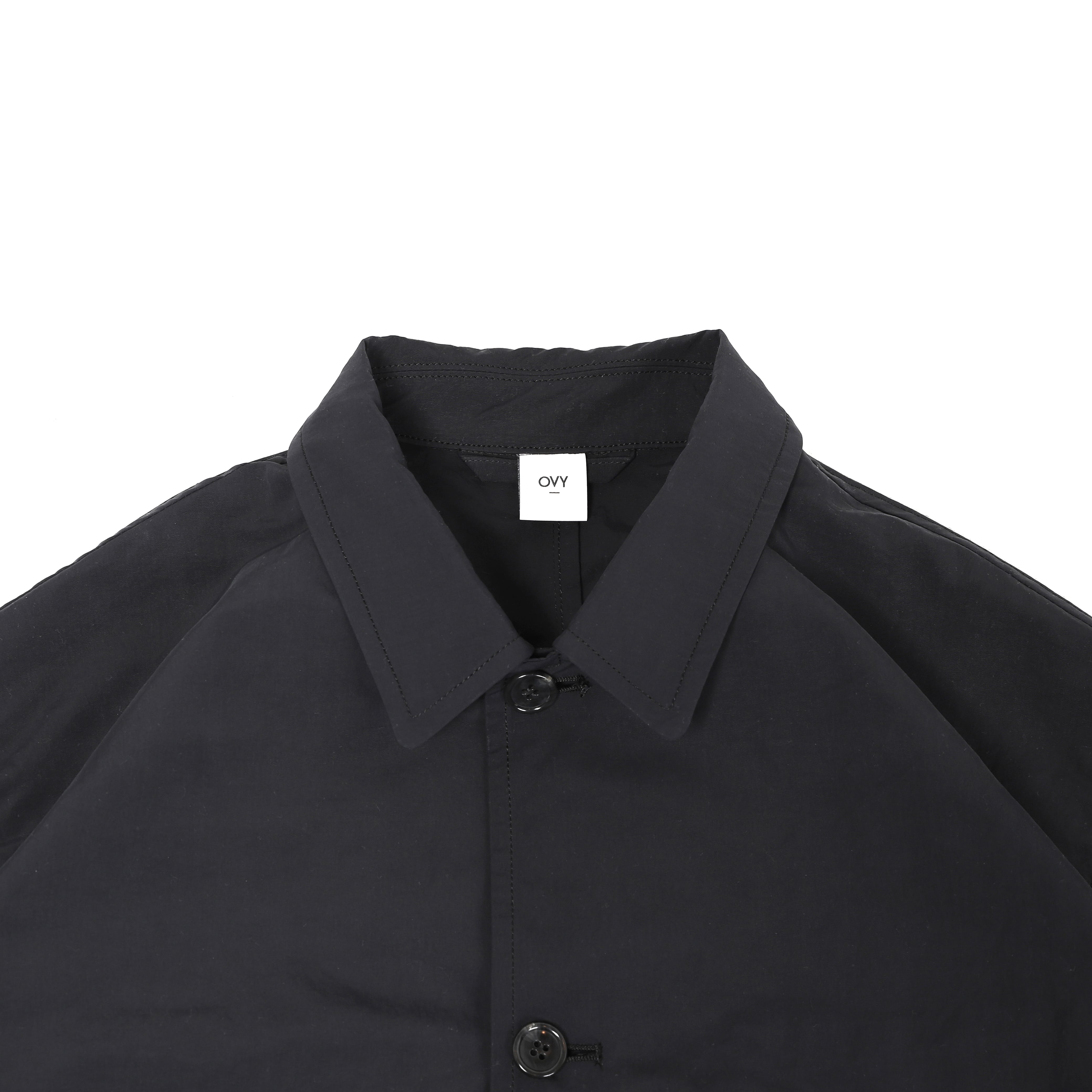 Basic Nylon Bal Collar Coat (black) | OVY