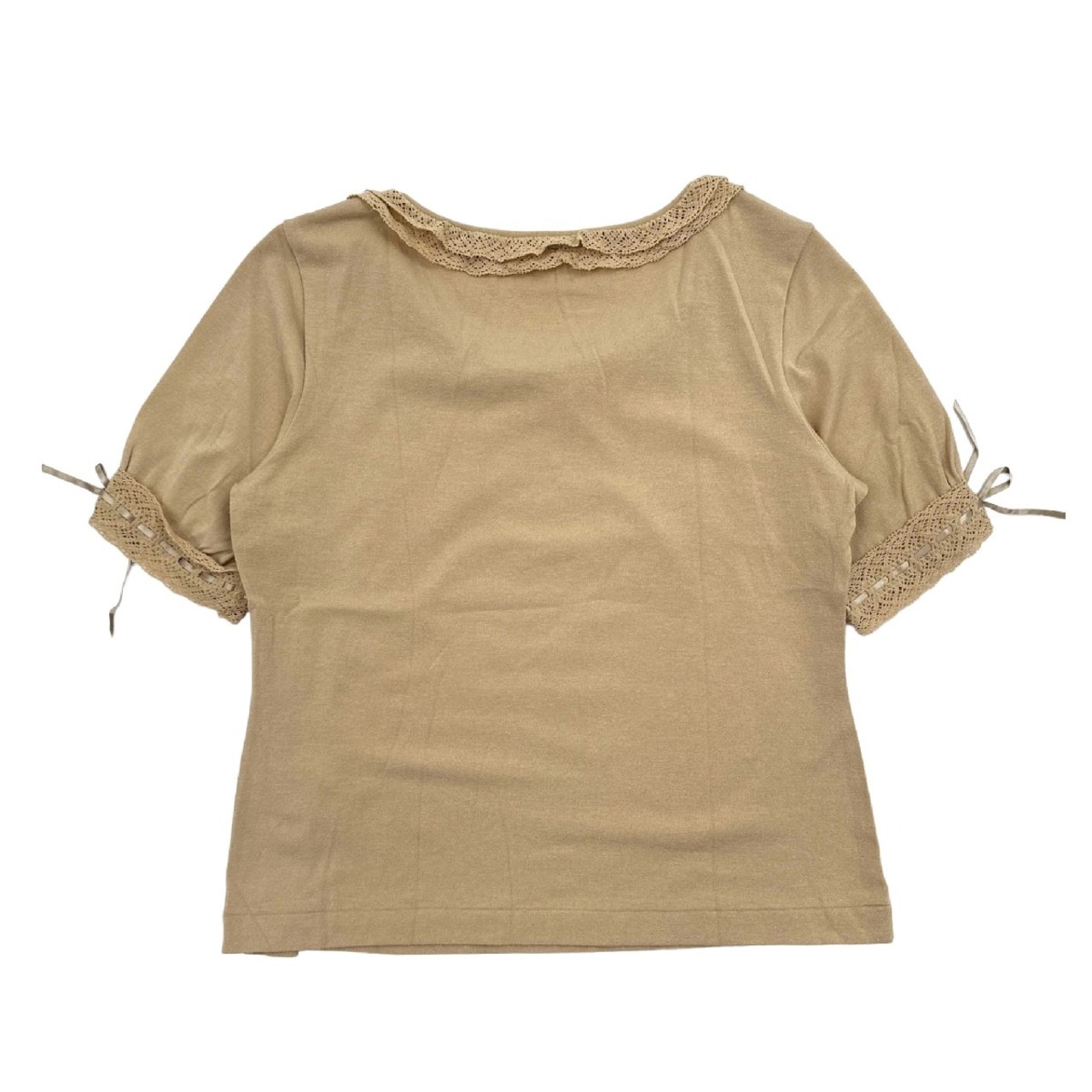 INGEBORG インゲボルグ レース フリル 半袖 カットソー Tシャツ Mサイズ/ベージュ系/レディース ピンクハウス レトロ