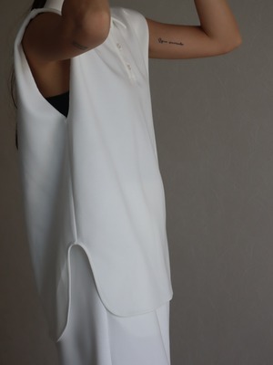 cardboard polo pullover (white)