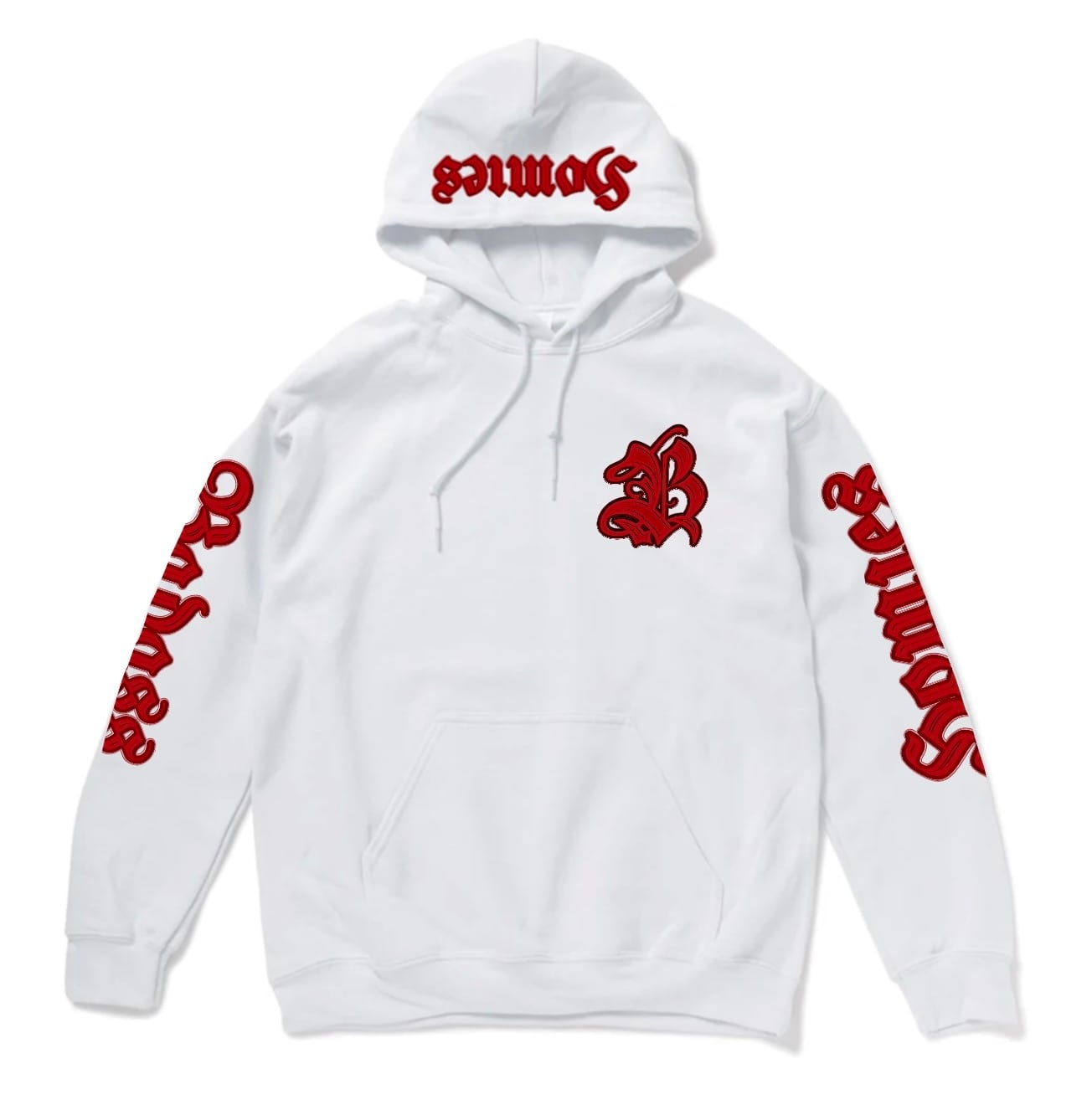 B LOGO BOTH SIDES hoodie red (white) /B LOGO SIDES HOODIE RD WT