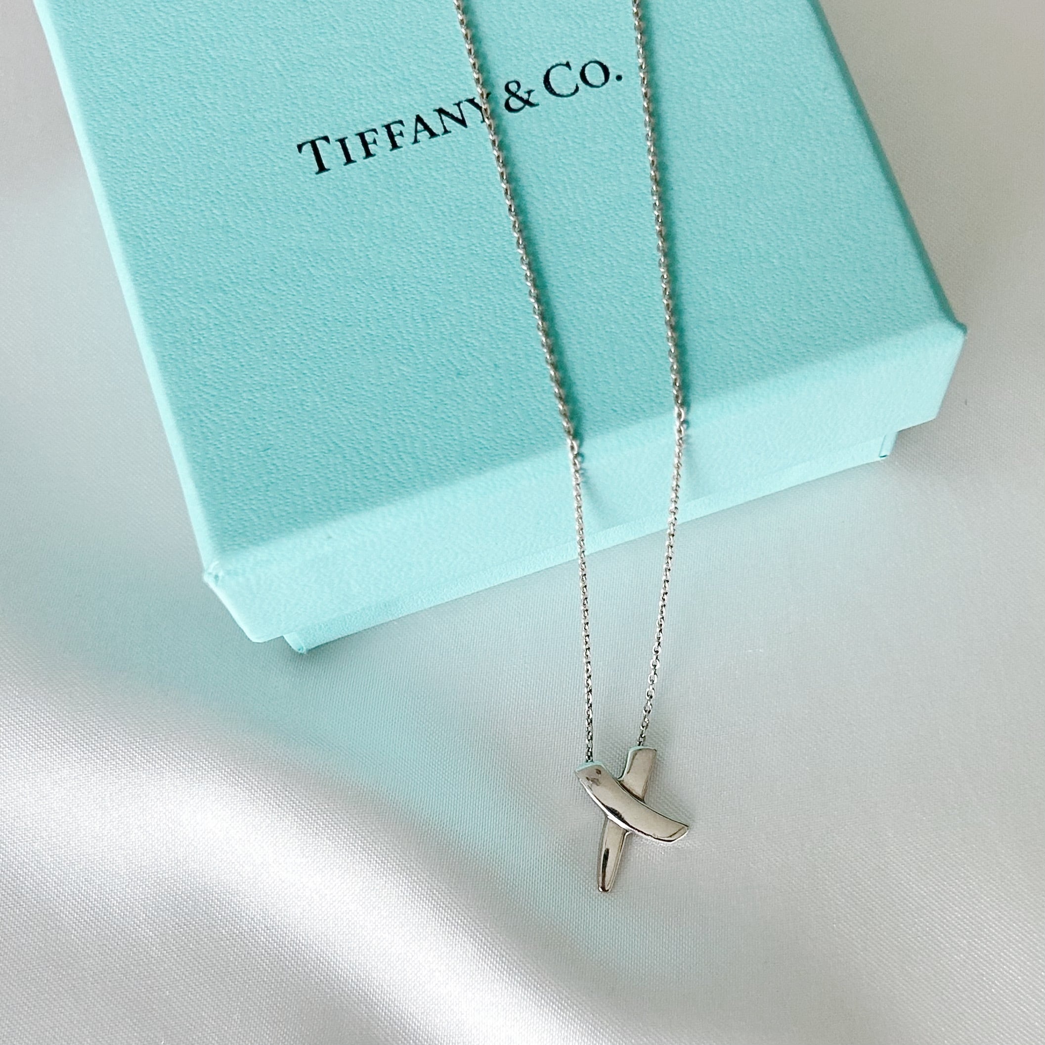 T8012】Tiffany&Co. graffiti X necklace/silver925/ティファニー