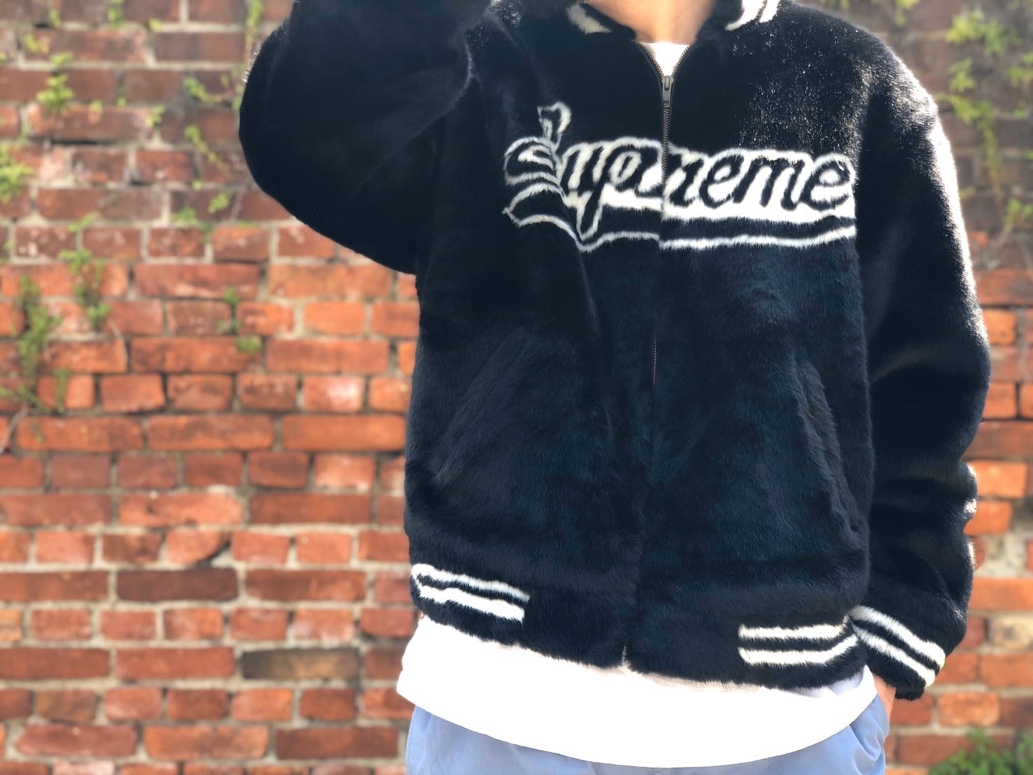 Supreme Faux Fur Varsity Jacket Mサイズ 
