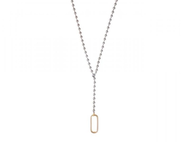 【 Sea’ds mara 】Plain rectangular ball chain necklace