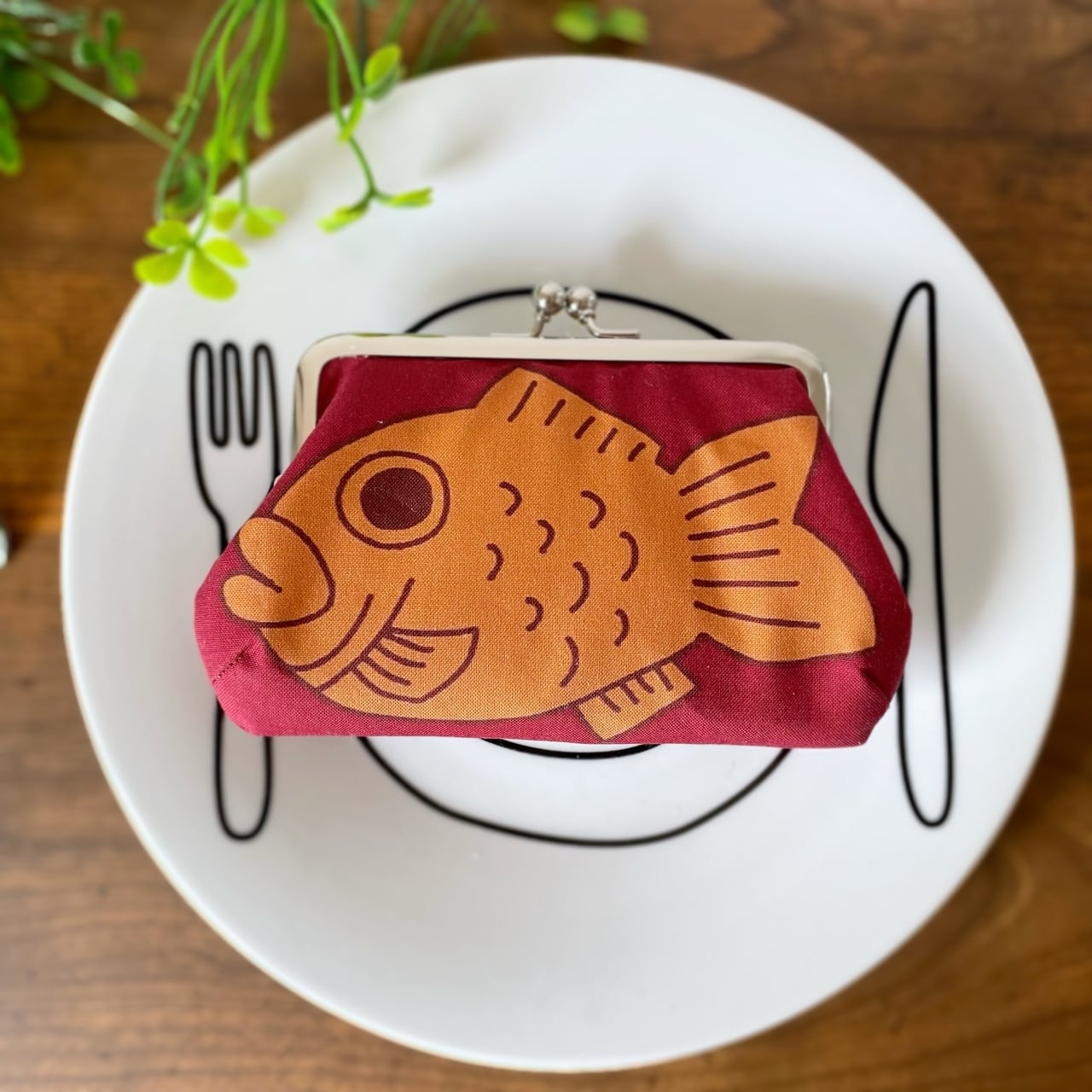 名入れ無料】おめでとうをカタチに おめでたい焼き 親子がま口財布