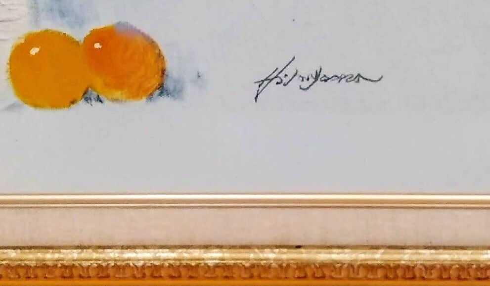 平山耕平「花」 油彩画 額縁外寸88.5x75.5x3.0㎝ 内寸F20サイズ72.7