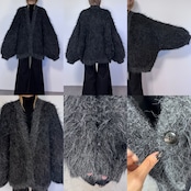 MOKE MOKE shaggy over knit CD/black