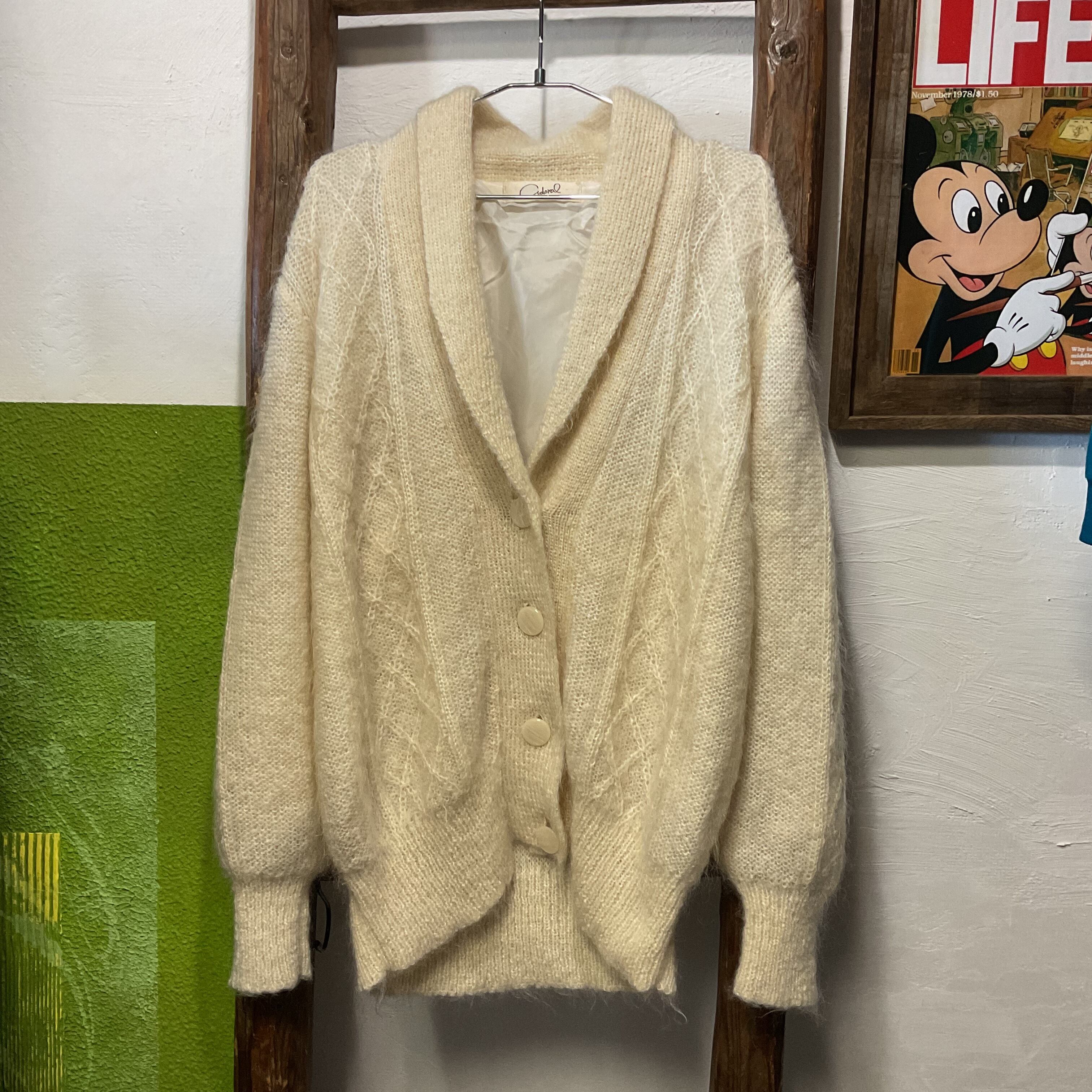 希少 希少 vintage 70s REVERE ニット カーディガン L 古着 vintage