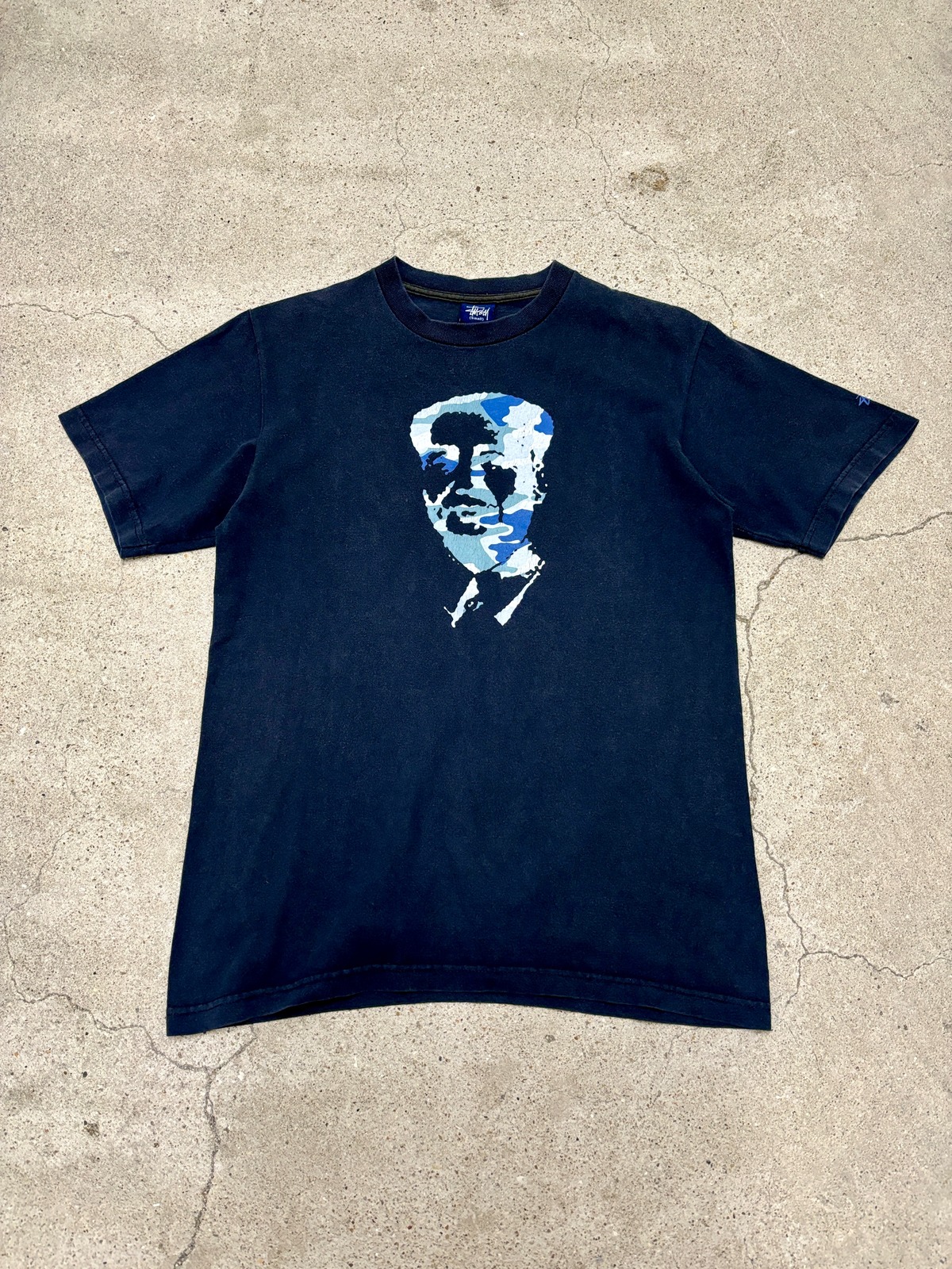 00s OLD STUSSY/毛沢東 print Tee/紺タグ/S/プリントTシャツ/カモフラ 