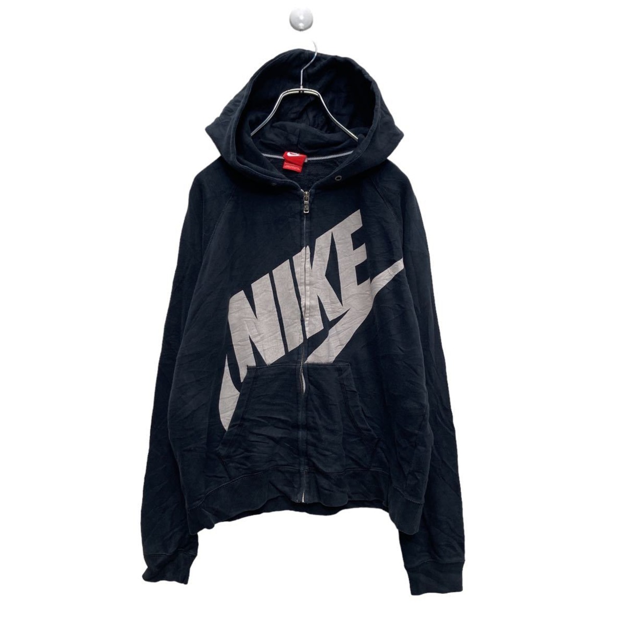 NIKE ジップアップ スウェット パーカー L ブラック アイボリー ナイキ 