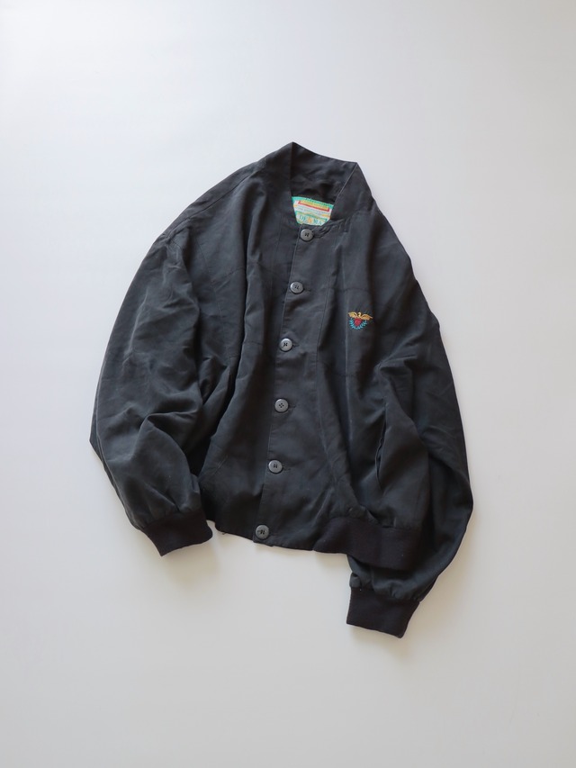 ●made in ITALY black color emblem embroidery blouson