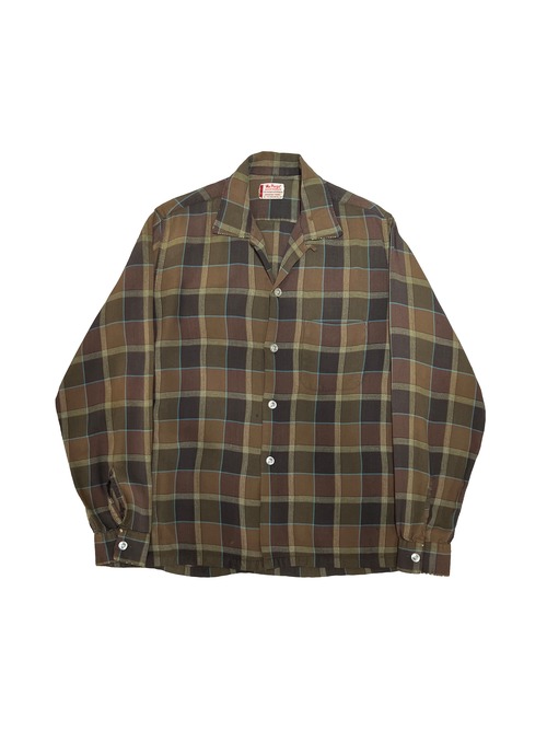 1960s-1970s Vintage Ombre Check Rayon Shirt