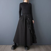 アシンメトリー 墨柄 ワイドパンツ  00289