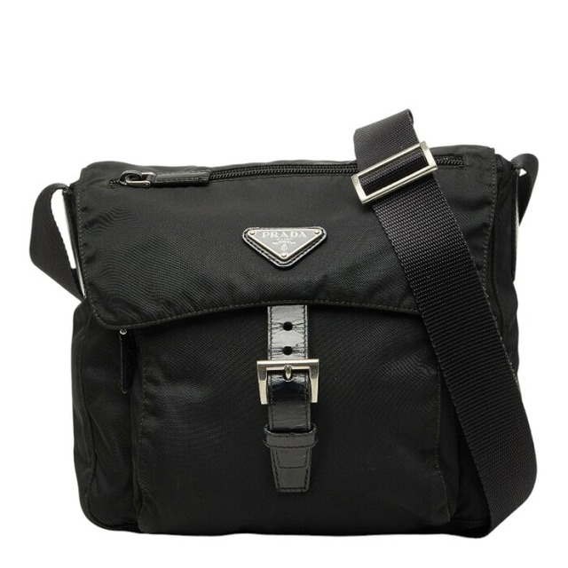 プラダ 斜め掛け ショルダーバッグ BT8994 ブラック ナイロン レザー レディース PRADA 【中古】