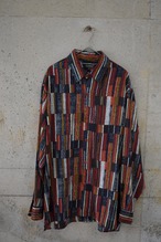 Navy and red vertical-checkered shirt