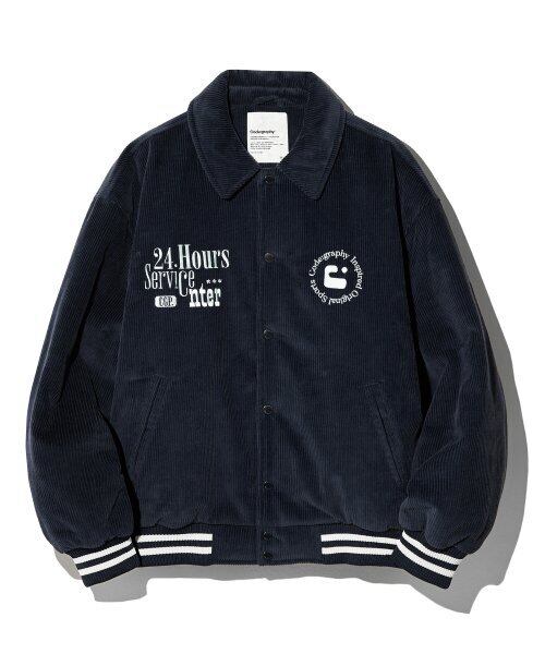 Code:graphy】コーデュロイ短丈ジャケット ネイビー/アイボリー