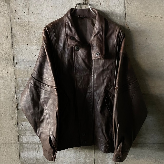〖vintage〗A-2 real leather short blouson jacket/a-2 本革 レザー 短丈 ブルゾン ジャケット/xlsize/#1202