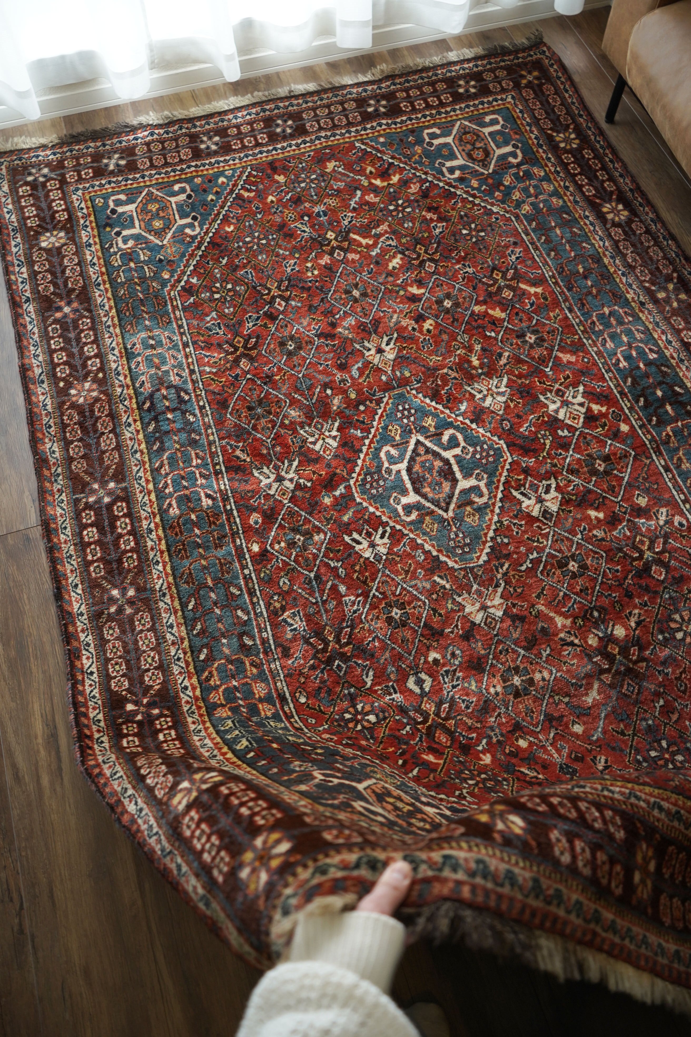 カシュガイ　シラーズ　ヴィンテージラグ　vintage rug 173】Semi Antique Shiraz Qashqai rug 1940's | ヴィンテージラグ専門