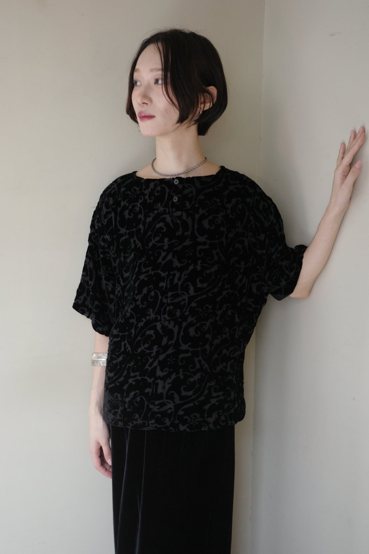 vintage velour sheer tops