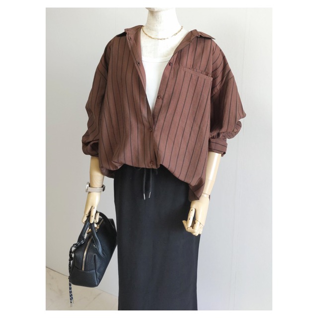 シアーストライプシャツ