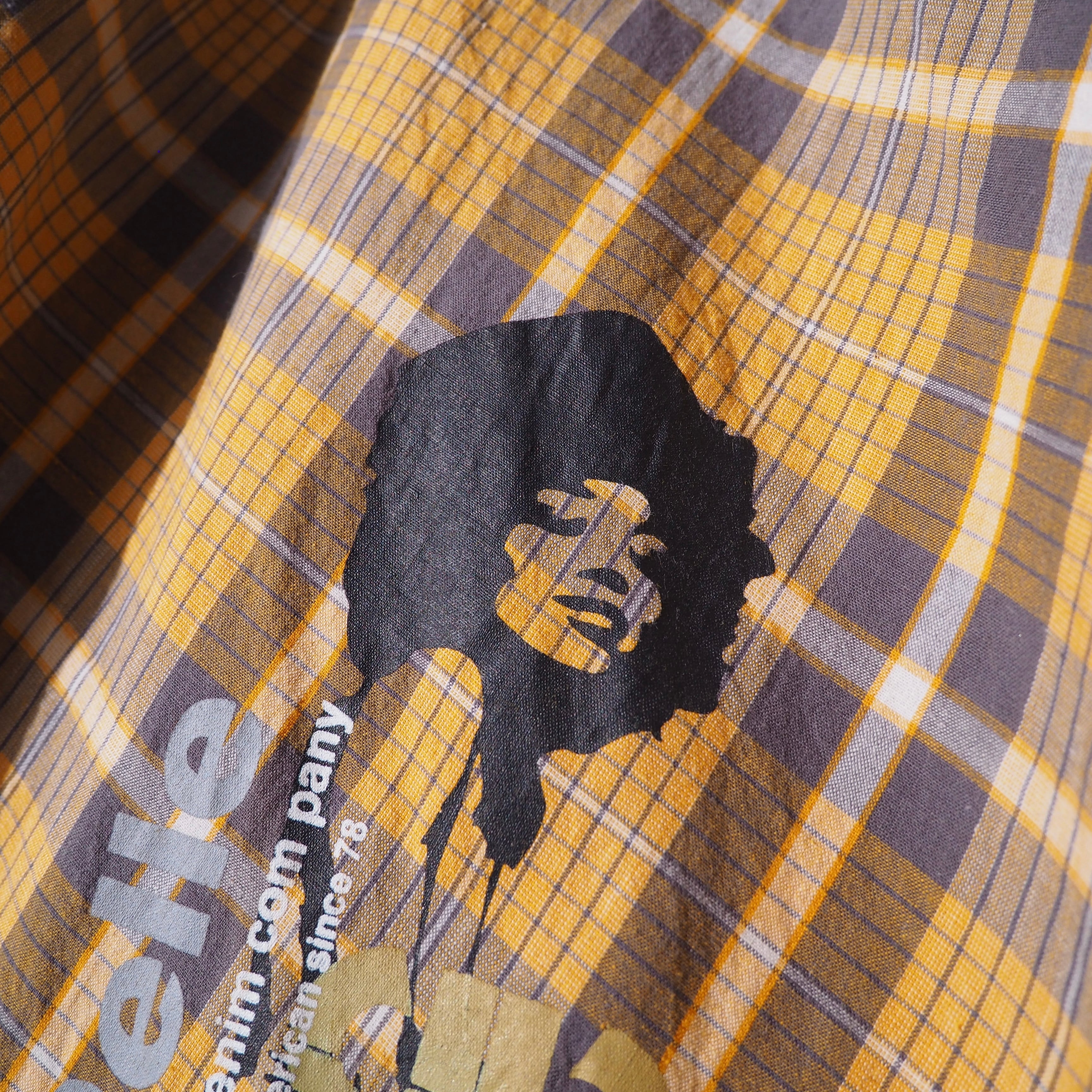 1990s " PELLE PELLE " Asymmetrical × Girl printed Vintage loose Check shirt