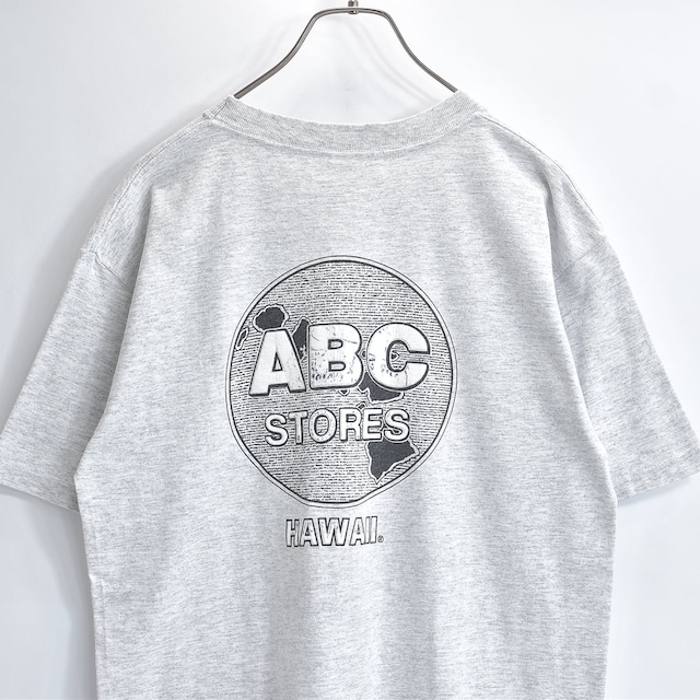90s USA製 MILLER ABCストアズハワイ ロゴプリント 半袖Tシャツ 霜降りグレー USED ヴィンテージ ビンテージ 古着 メンズ Mサイズ