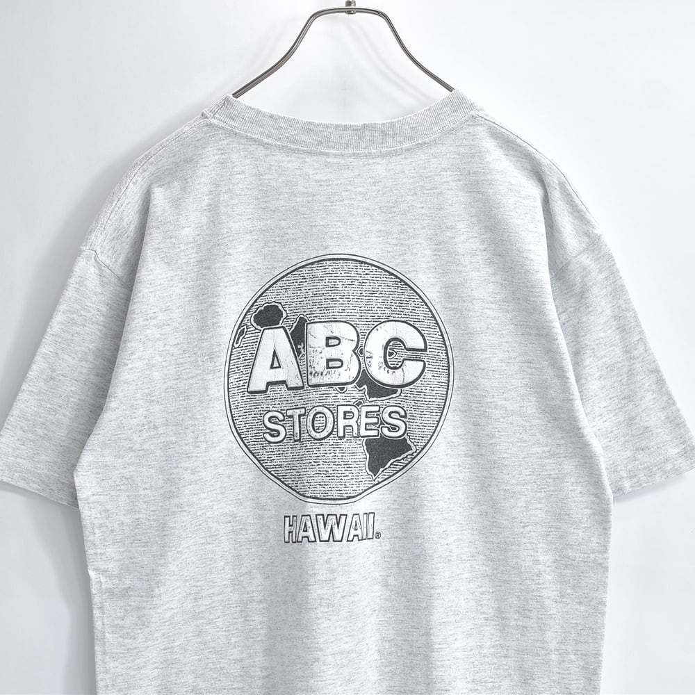 90s USA製 MILLER ABCストアズハワイ ロゴプリント 半袖Tシャツ 霜降りグレー USED ヴィンテージ ビンテージ 古着 メンズ Mサイズ
