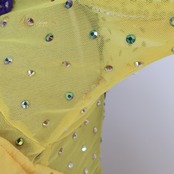 社交ダンス 衣装 スタンダードドレス ドレス ワンピース パーティドレス デモ 競技 ダンス パーティ 発表会 黄色 紫 グラデーション 上品 綺麗 パープル系 イエロー系 フォーマル ステージ衣装 ビビッドカラー ダンスパフォーマンス 発表会用 おしゃれ フェミニン ダンス衣装 イベント用