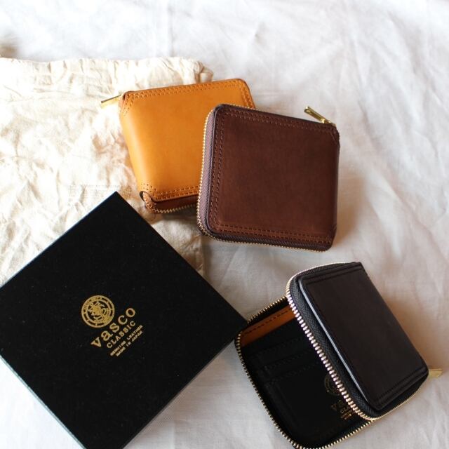 vasco オイルドレザーショートウォレット LEATHER VOYAGE ROUND ZIP