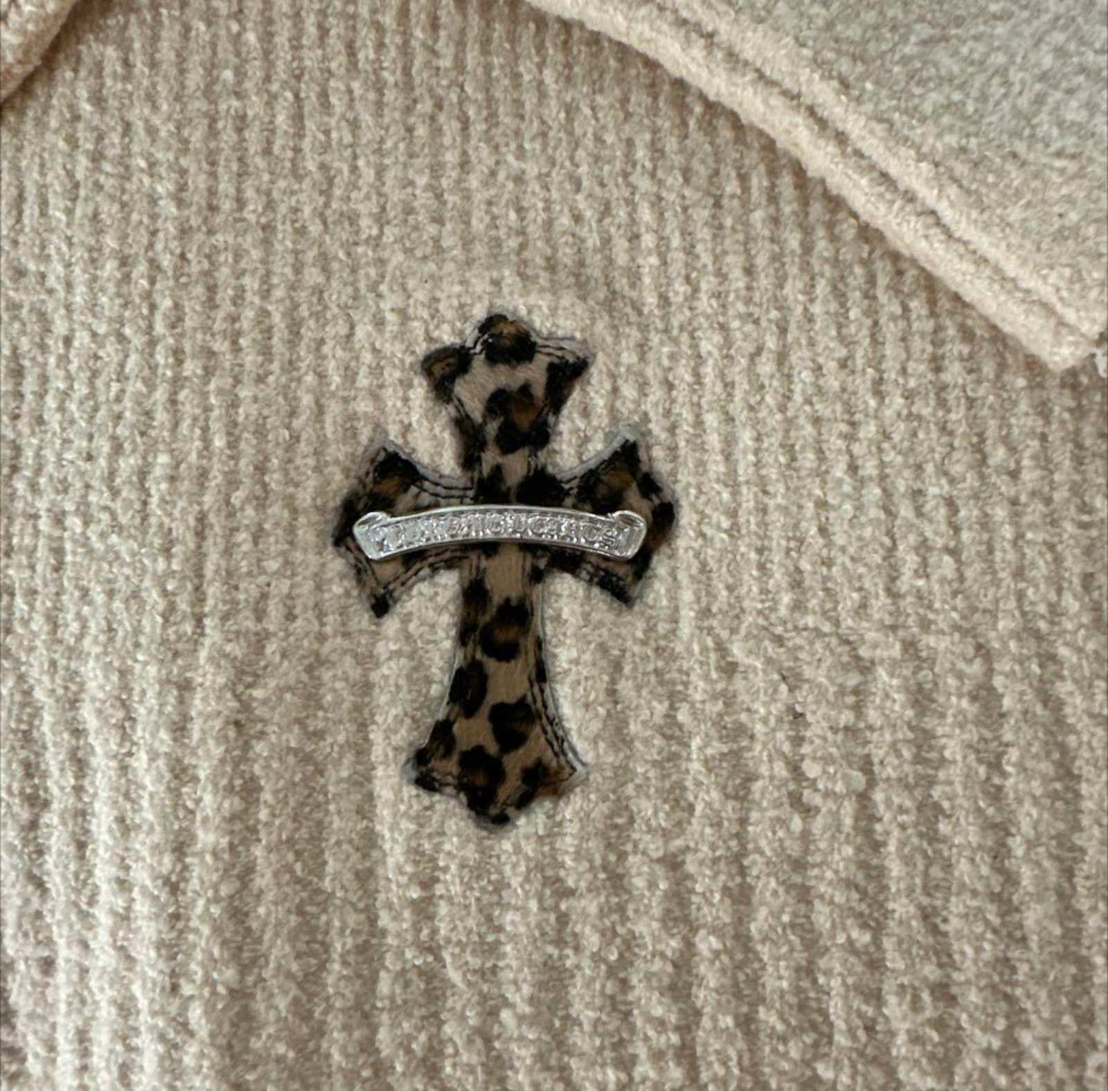 クロムハーツ　ハラコパッチフーディー CHROME HEARTS クロムハーツ Y NOT ワイノット レオパード ハラコ