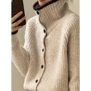 high neck single-breast cardigan〈4colors〉