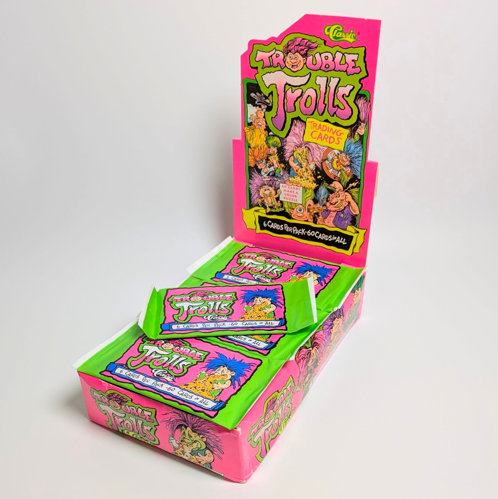 送料無料!☆ 1992年製 Classic Games, Inc. 【 TROUBLE Trolls  ( トラブル トロール  】トレーディングカード 単品 (1個= 6 CARDS入り)〚アメリカン雑貨 アメトイ〛