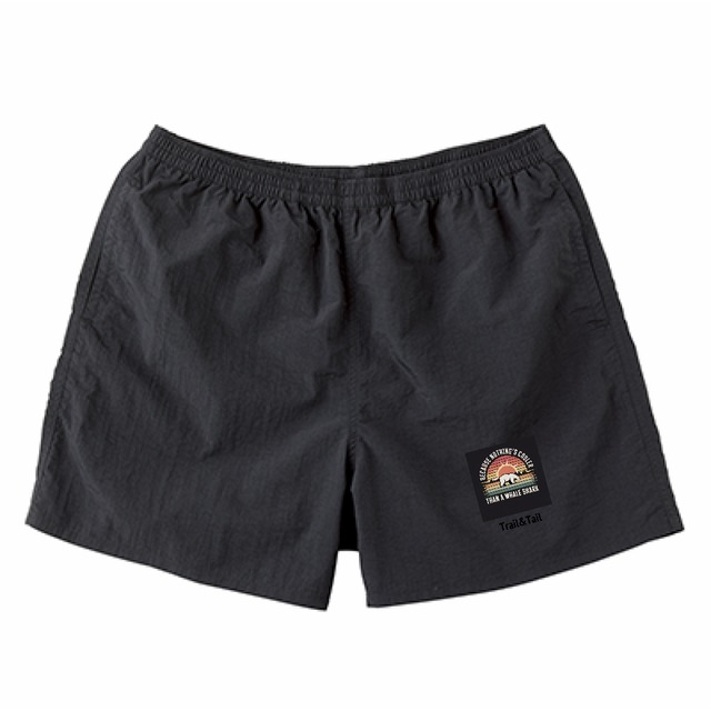 bear  ロゴ　ナイロンパンツ ユニセックス　ブラック　水陸両用　A0015.