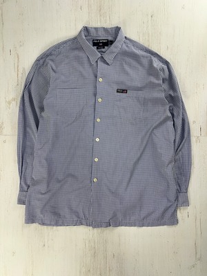 2000’s ポロスポーツ ラルフローレン ウィリアム チェックシャツ – ブルー/ホワイト – XL #F970