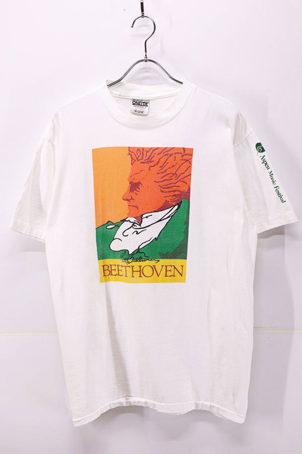 Used 90s USA ONEITA BEETHOVEN Art Graphic T-Shirt Size XL 古着 