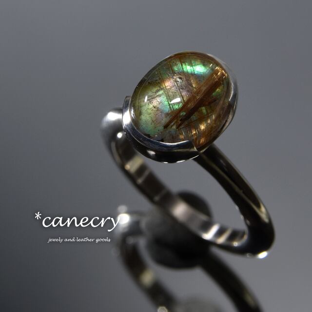 エメラルド×ルチルクォーツ ダブレットストーンリング SV925シルバー 12 1点もの エメラルド×ルチルクォーツ ダブレットストーンリング SV925