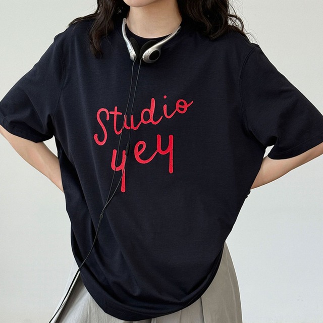 logo print design crew neck t-shirt L0518