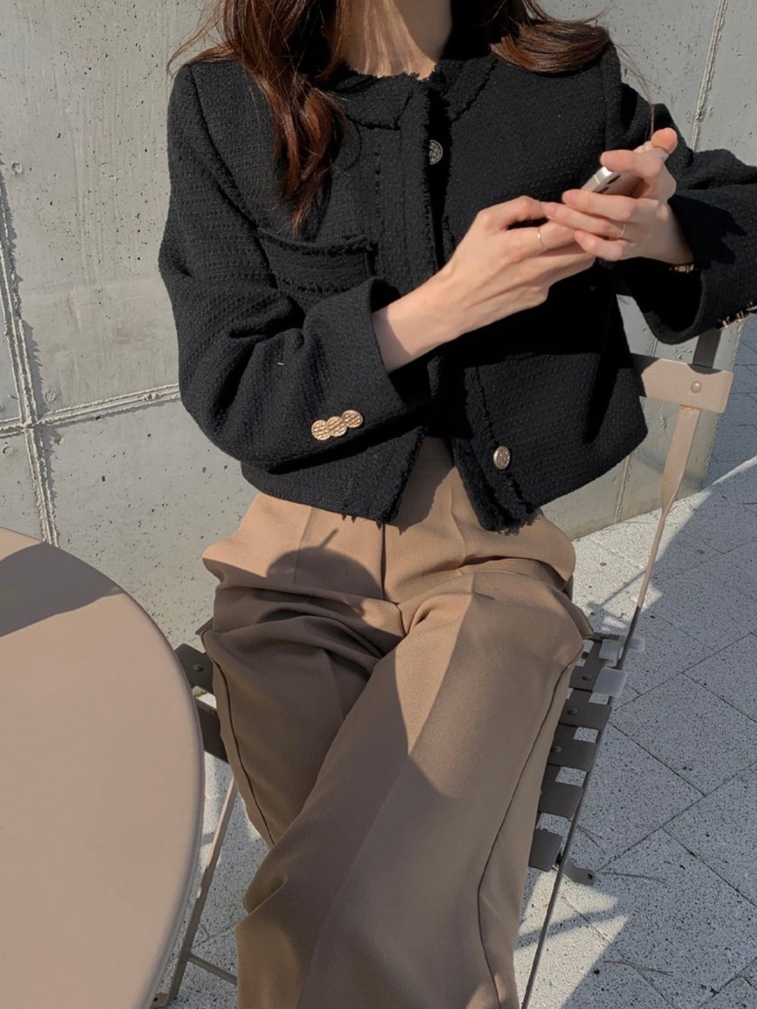 ノーカラークロップドジャケット.1357