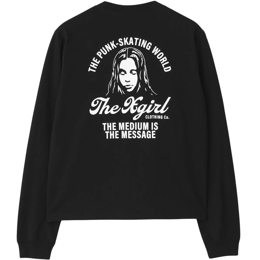 【x-girl】ARCH LOGO AND FACE L/S TEE【エックスガール】