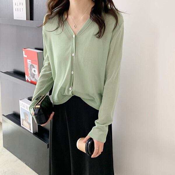 新作 21 夏服 レディース 春夏新作 トップス 長袖 トップス ニット サマーニット レディース カーディガン 春夏 薄手ニット 薄手カーディガン カーディガン 長袖 日焼け防止 冷房対策 大人カジュアル オフィスカジュアル 羽織り レディース 7色 カラー豊富 グリーン