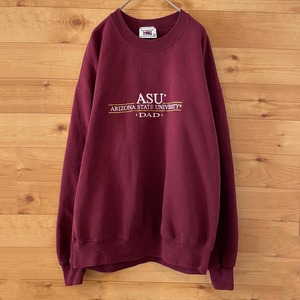 【USA PLAYER SPORTSWEAR】カレッジ 刺繍ロゴ アリゾナ州立大学 スウェット トレーナー XL アメリカ古着