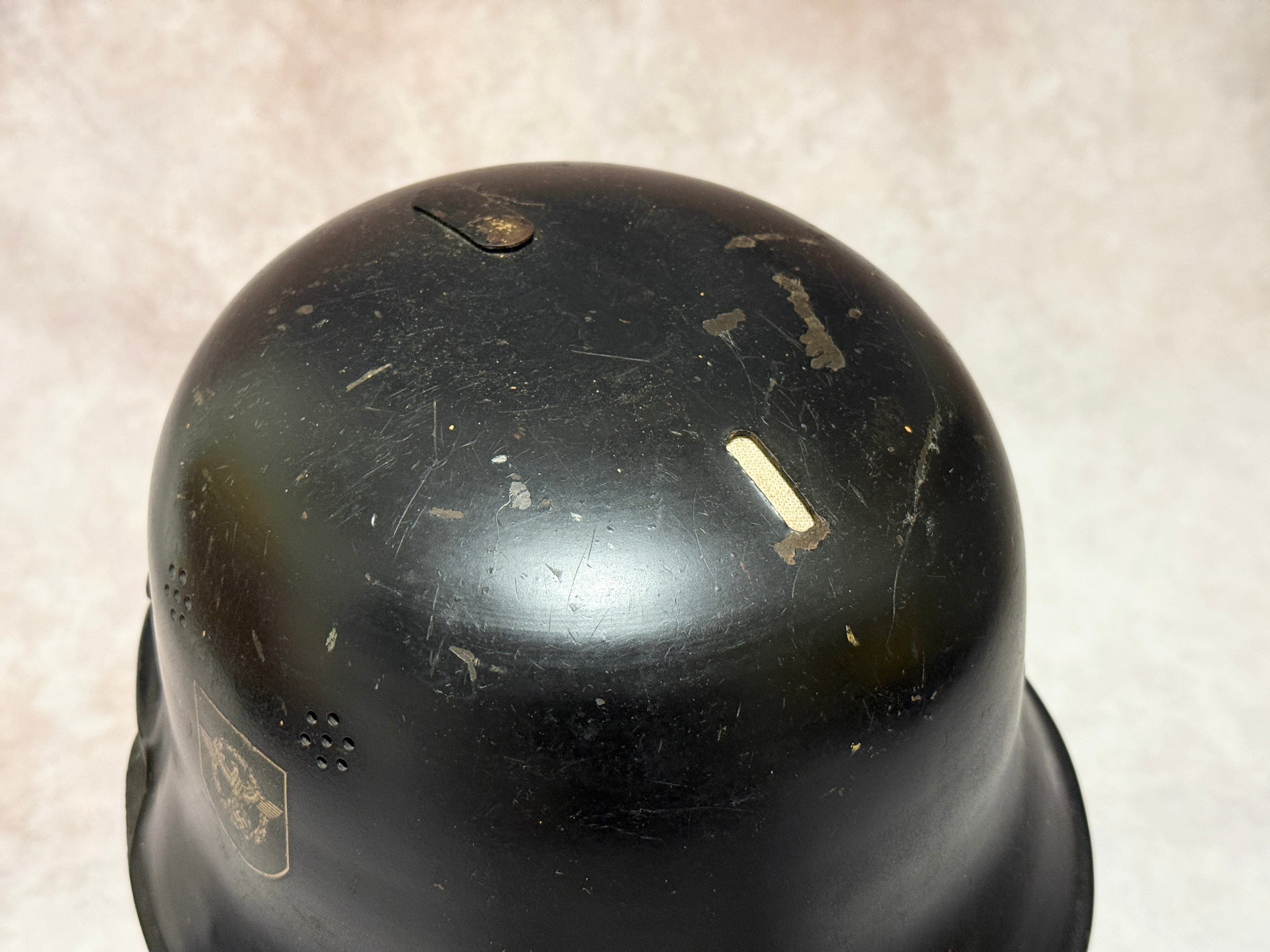 実物】WWII ドイツ軍 消火警察 M1934 ヘルメット（ダブルデカール仕様