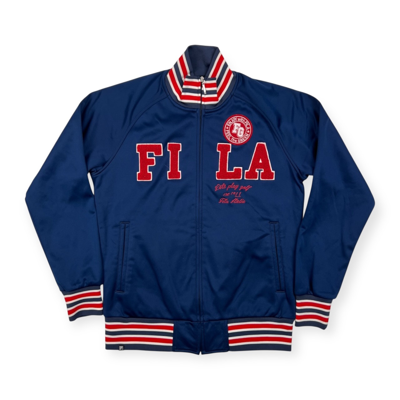 FILA GOLF フィラ ゴルフ ジップアップ トラックジャケット ジャージ サイズ M /裏地フリース系/メンズ/ネイビー