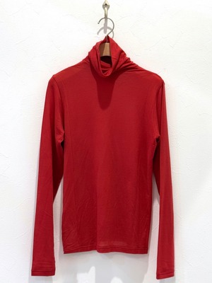 カシミアシルクシアージャージタートルネックトップス