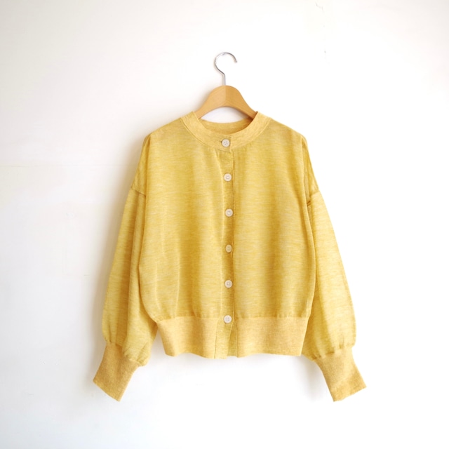 one f  Sheer Cardigan  YELLOW　再入荷